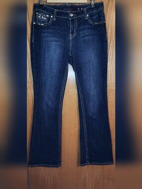 Elizabeth Grace Women’s Dark Blue Denim Jeans - Flare Fit